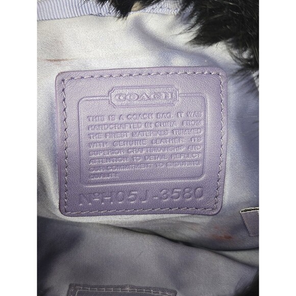 Coach Limited Edition Black Rabbit Fur Satin Swarovski Evening Bag 3580 READ - Picture 7 of 12